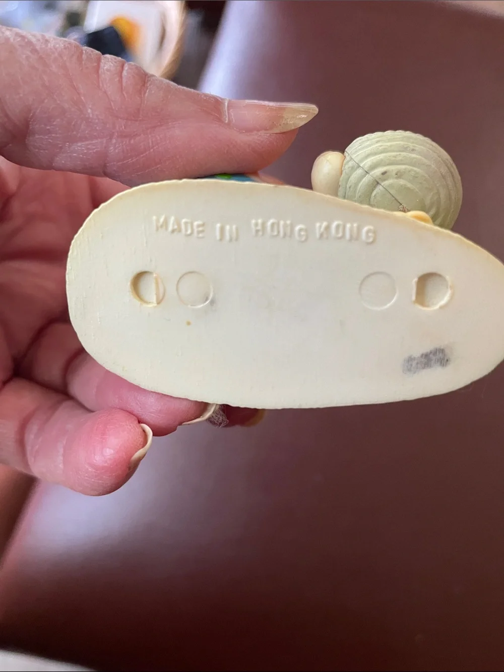 VTG EASTER plastic BUNNY RABBIT w EGG 2-3/4